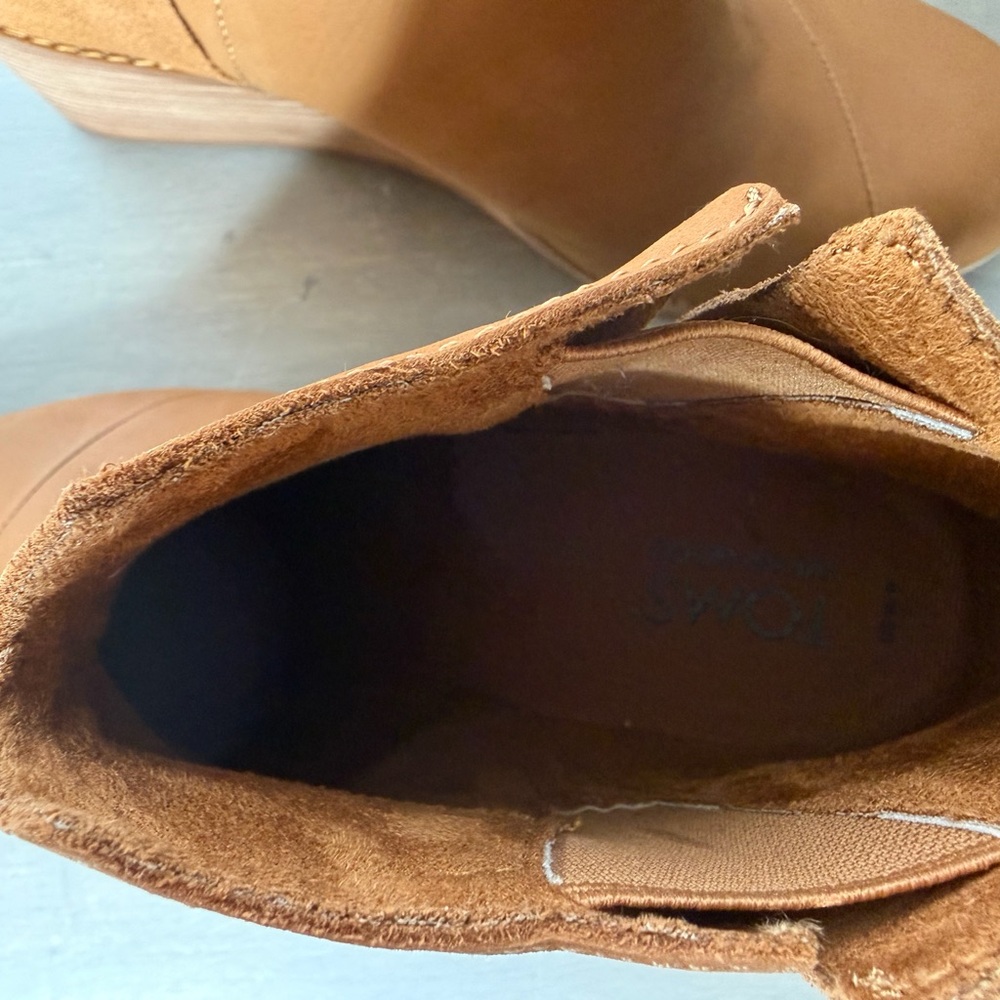 TOMS Kelsey Boots Womens Size 9 Tan Brown  Suede Wedge Ankle Booties NWT - Picture 9 of 11